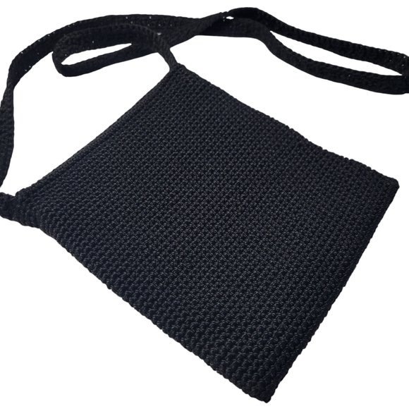 Worthington Vtg Boho Vintage Crossbody Foldover Flap Small Black Purse - Picture 2 of 11